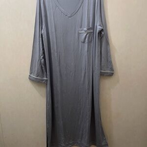 Aria Charcoal V-Neck Robe with Pocket